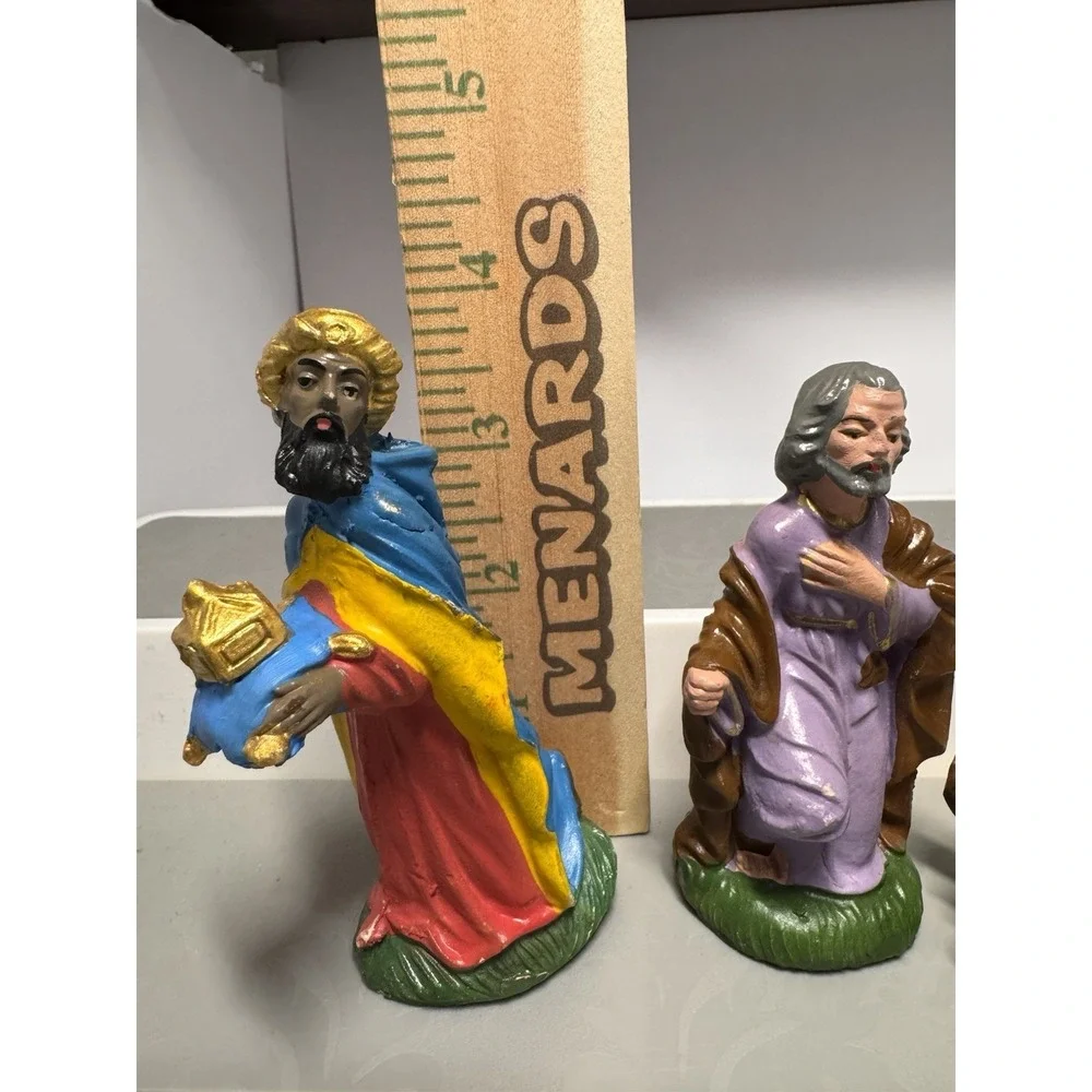 VTG‎ Nativity Italy 5 Pc Chalkware Replacements Christmas Decoration 1950s 4